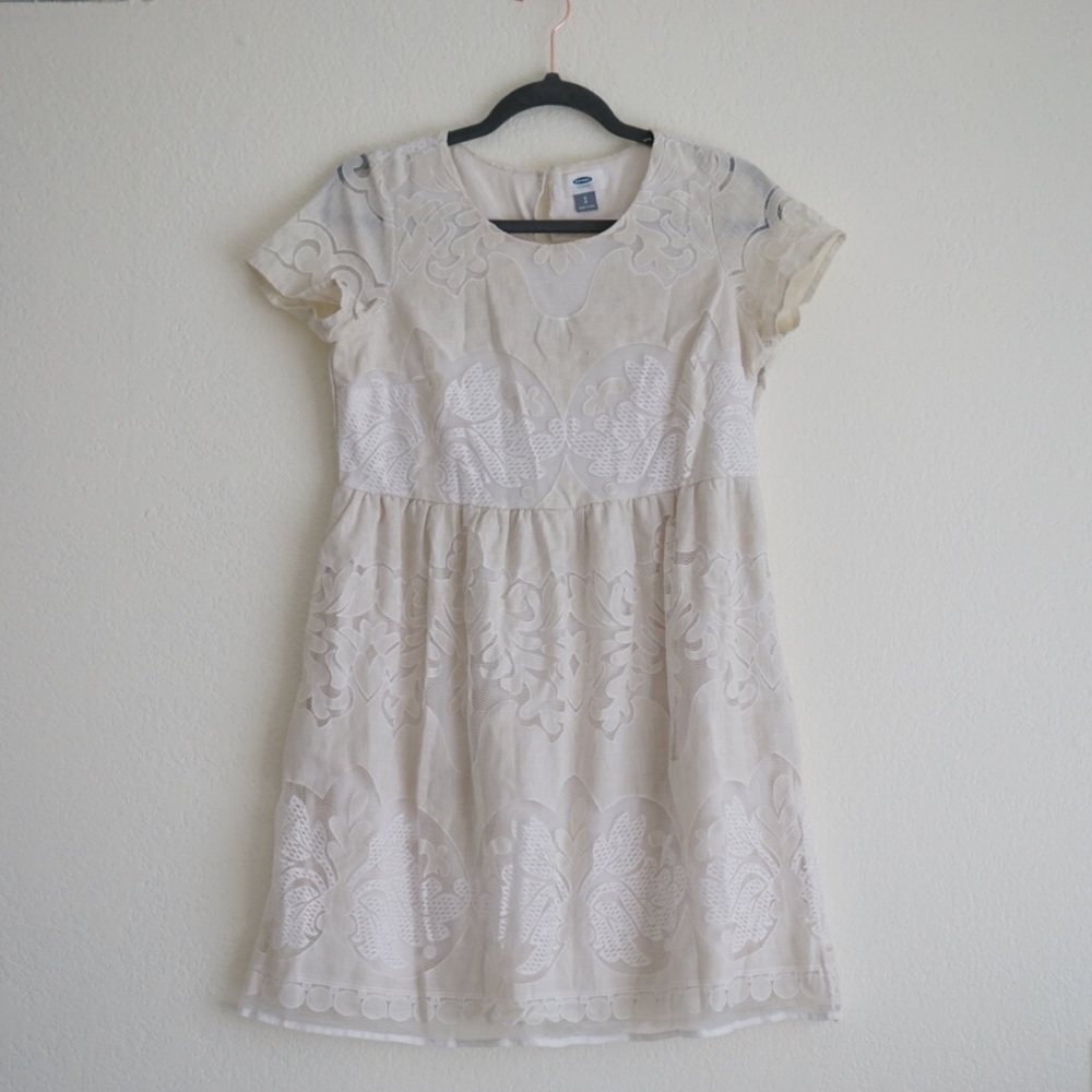Cream Lace Babydoll Dress